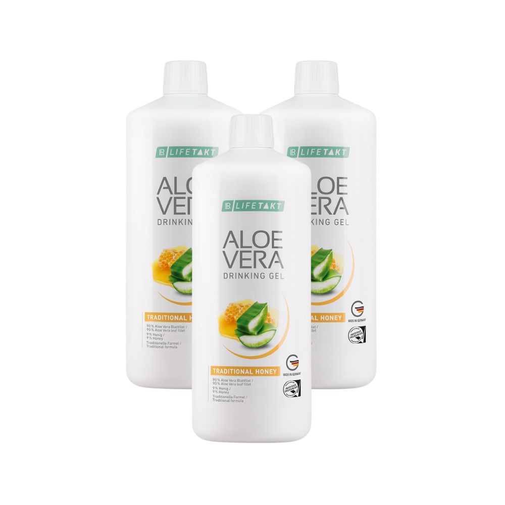 3x Aloe Vera Drinking Gel Honey (Set)