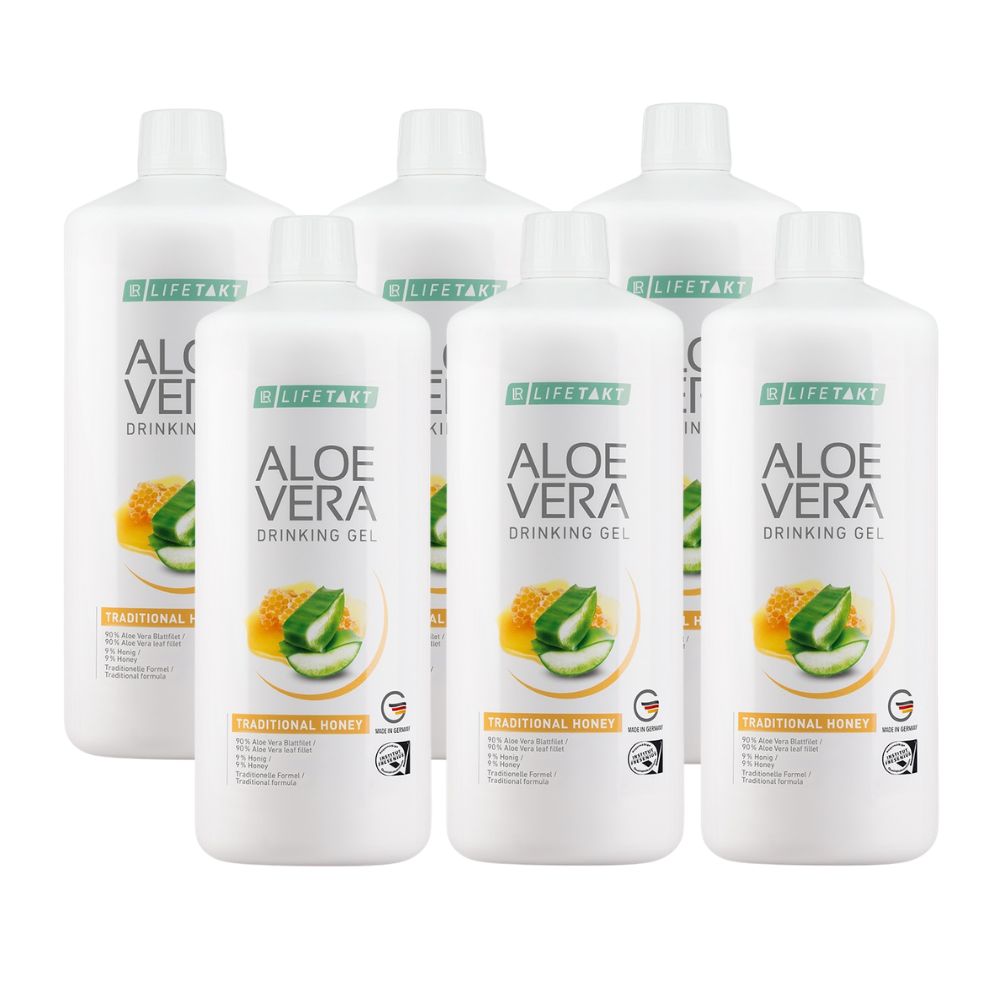 6x Aloe Vera Drinking Gel Honey (Set)