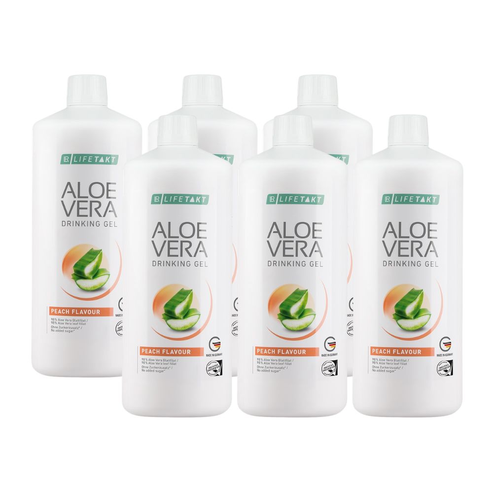 6x Aloe Vera Drinking Gel Peach Flavour (Set)