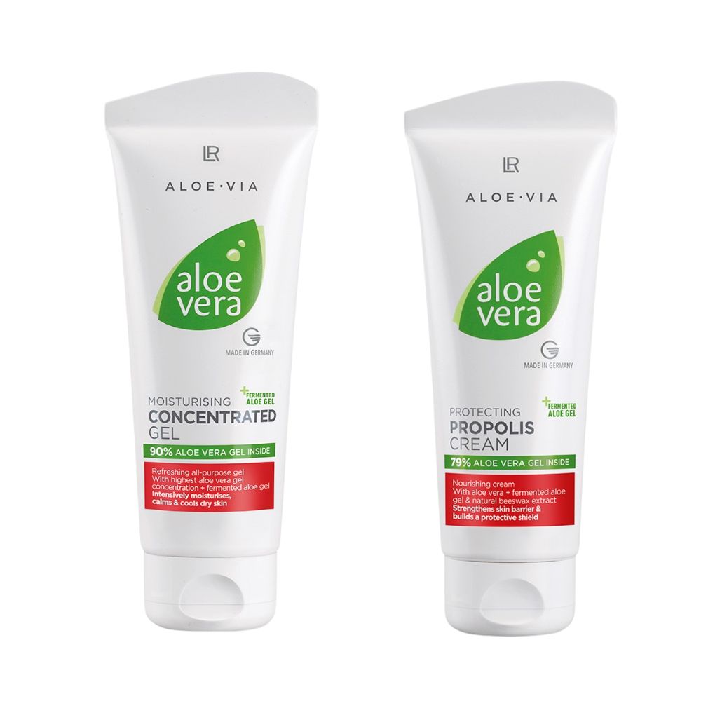 Aloe Vera Moisturising Concentrated Gel + Aloe Vera Schützende Propolis Creme (Set)