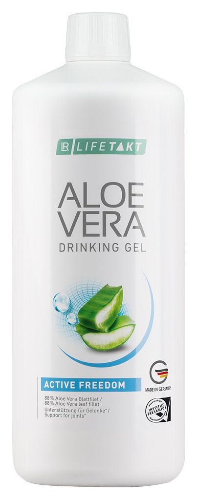 Eine Flasche Aloe Vera Drinking Gel Active Freedom