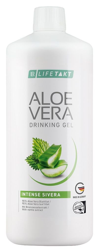 Eine Flasche Aloe Vera Drinking Gel Intense Sivera