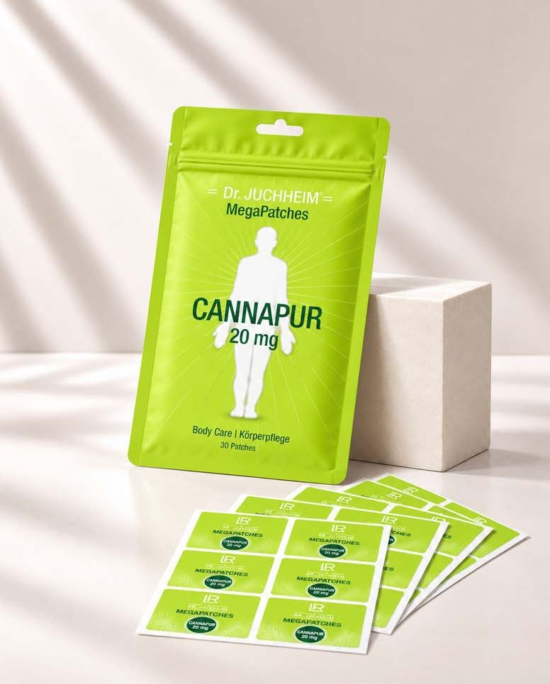 Green Mega Patches Cannapur pouch with carrier sheets full of patches